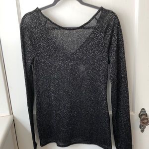 Express Metallic Vee Back Top